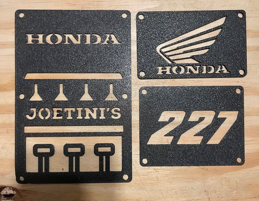 CUSTOM Yamaha, Honda, Suzuki ATV plates decals warning labels replacement flat badges