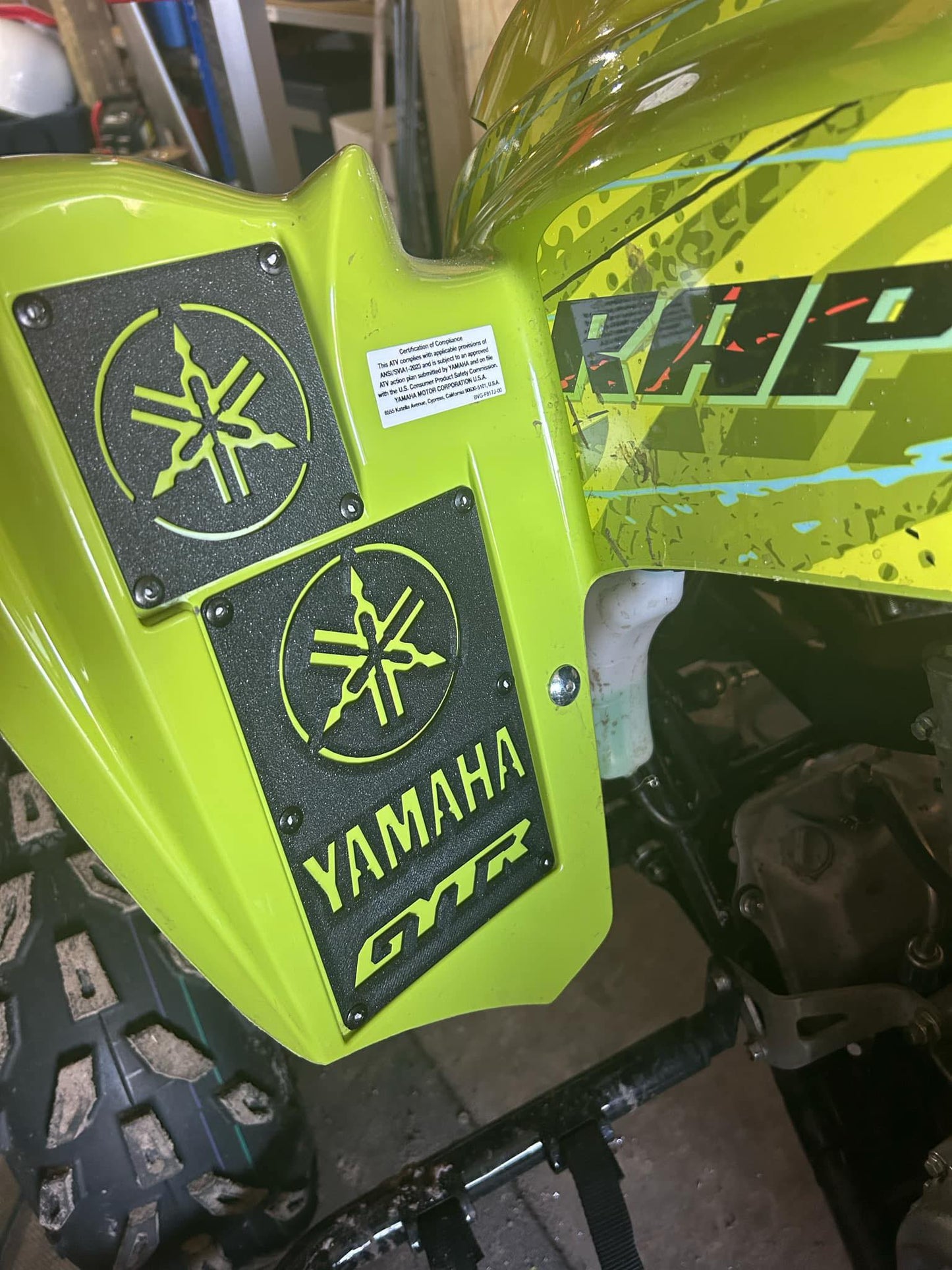 Yamaha ATV Raptor, YFZ, Grizzly, Kodiak plates Warning Labels Replacement Flat Badges