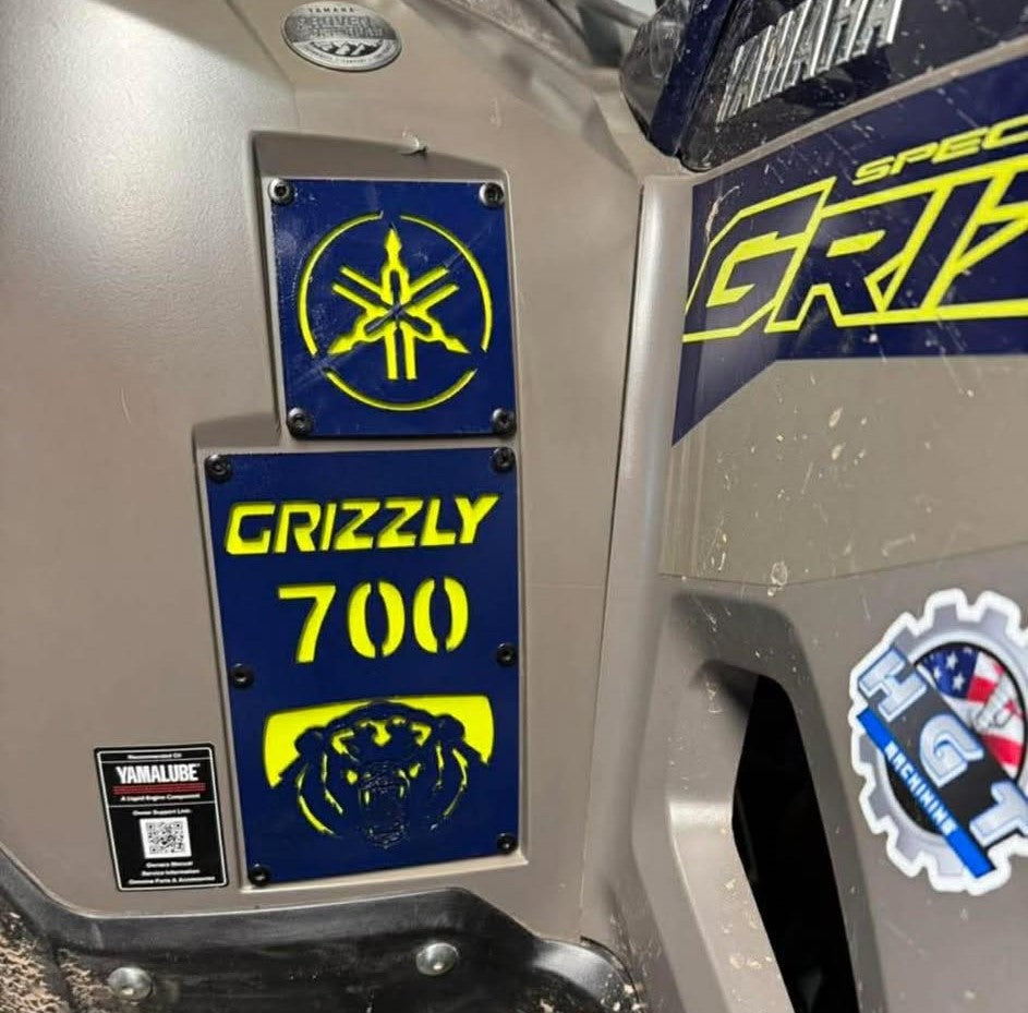 Yamaha ATV Raptor, YFZ, Grizzly, Kodiak plates Warning Labels Replacement Flat Badges